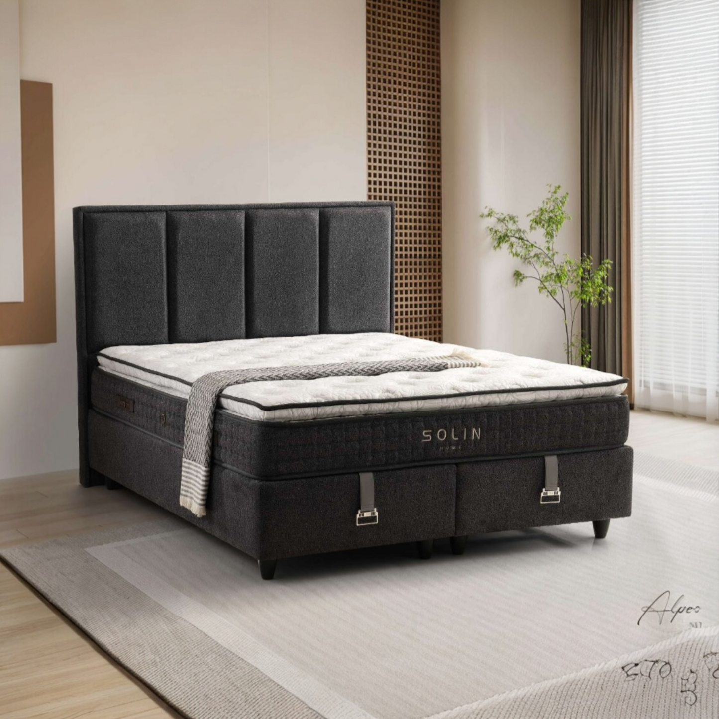 Boxspring Alpes met Emma Original Matras – Luxe, Comfort én Mega Opbergruimte