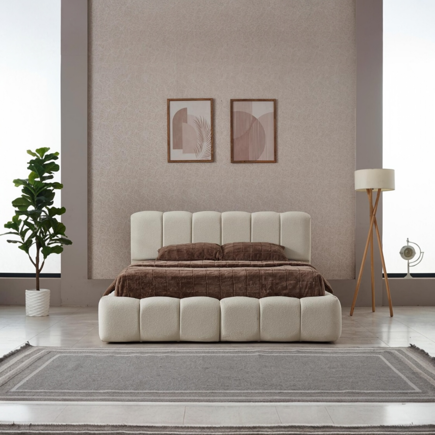 Marshmallow – Lage Japandi Style Boxspring met Opbergruimte incl emma matras