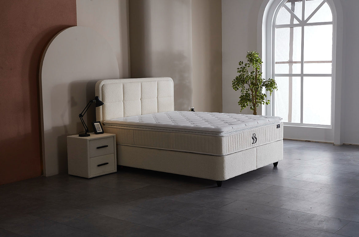 Siabed – Opbergboxspring incl emma matras met 500 Kilo Opbergruimte
