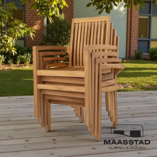 Teak Tuinstoel – Tijdloos, Comfortabel & Direct Leverbaar
