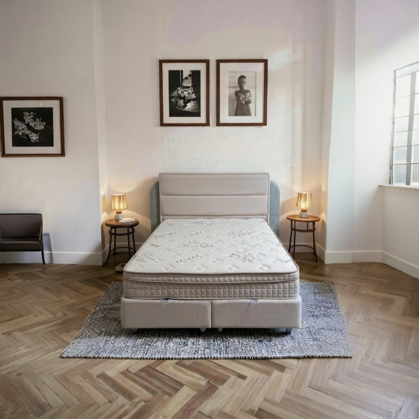 Square Opbergboxspring 5-comfortzones | Nowa Design
