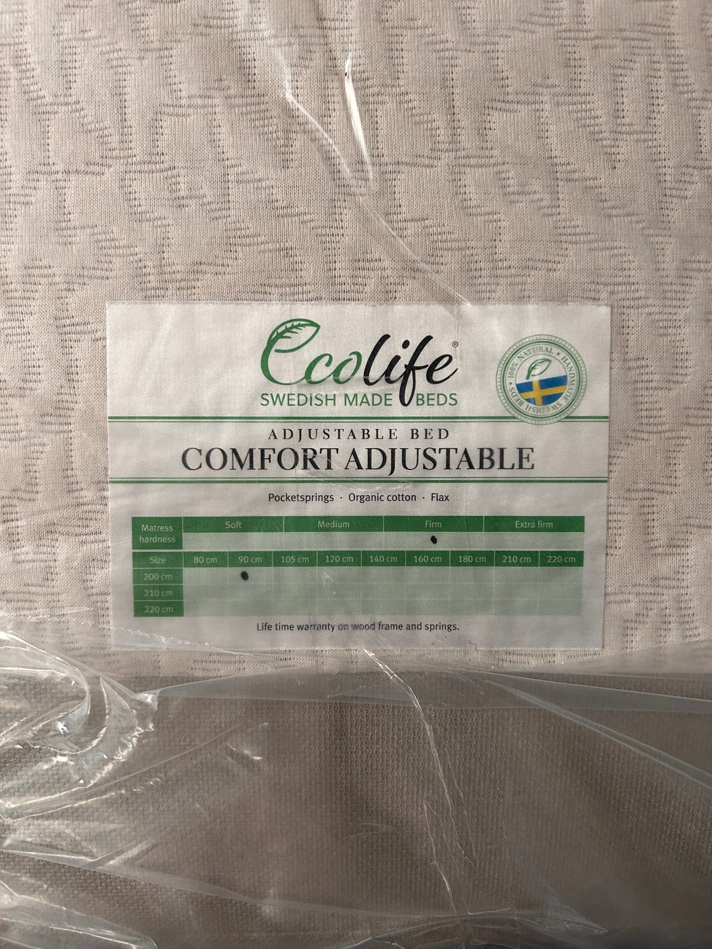 EcoLife Comfort Adjustable Bed | 90x200 | Firm | Sale!