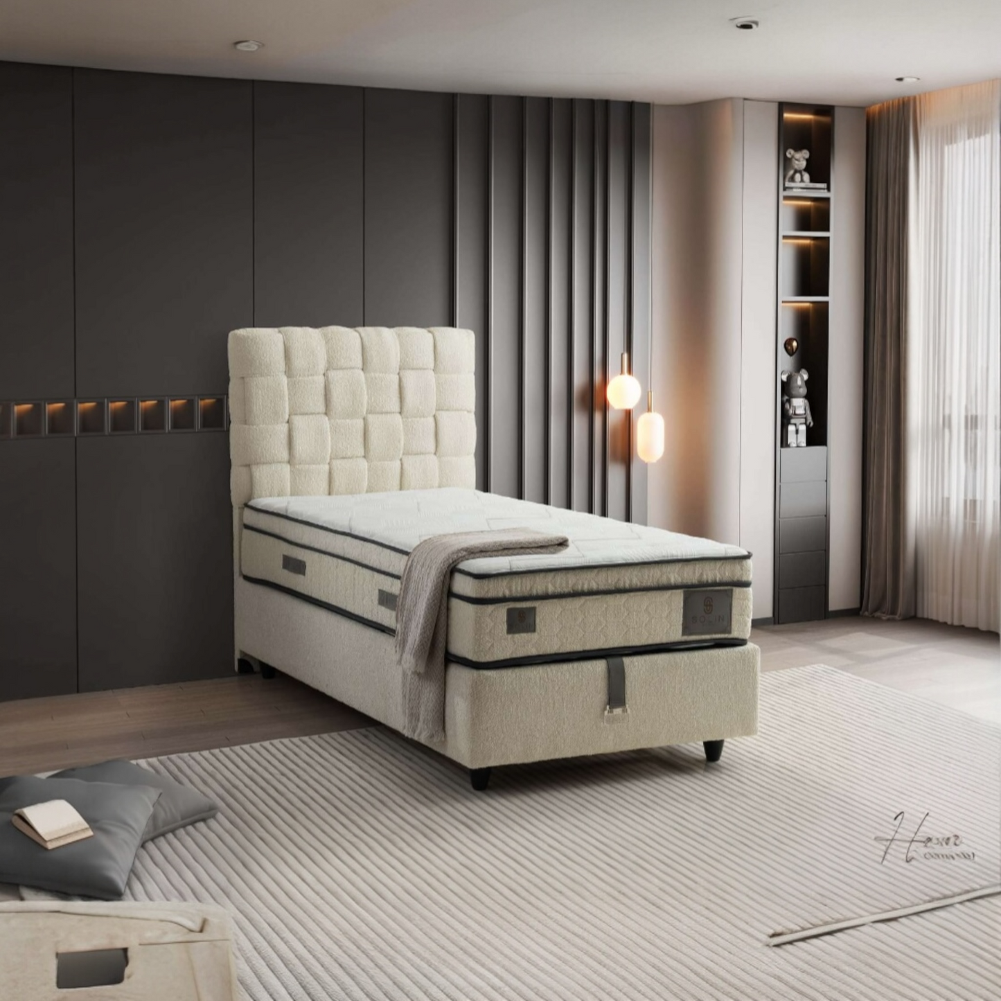 Boxspring Hasir incl. Emma Matras – Comfort en Opbergruimte in Één