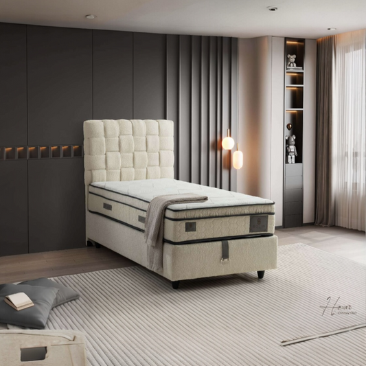 Boxspring Hasir incl. Emma Matras – Comfort en Opbergruimte in Één
