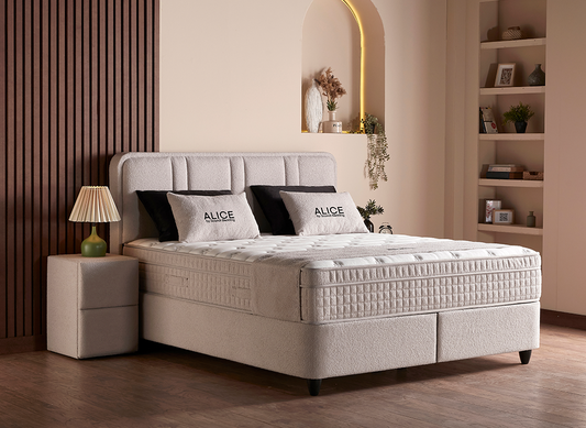 Opbergboxspring Alice – Luxe Teddy Design, Hoog Comfort én Royale Opbergruimte