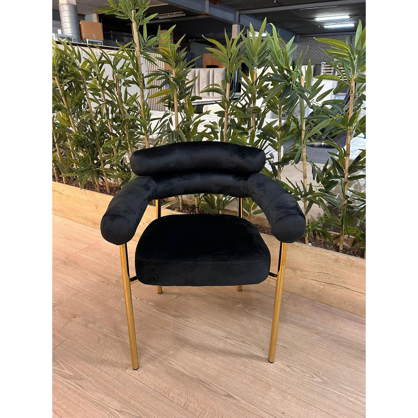 Eettafel stoel "Black/Gold Velvet"| Op=Op | Goedkoop!