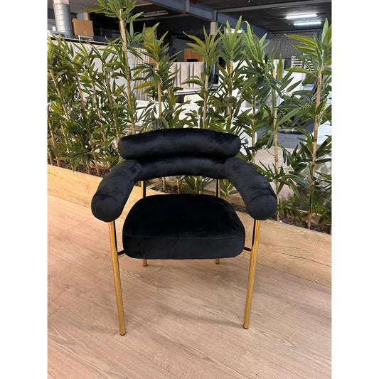 Eettafel stoel "Black/Gold Velvet"| Op=Op | Goedkoop!