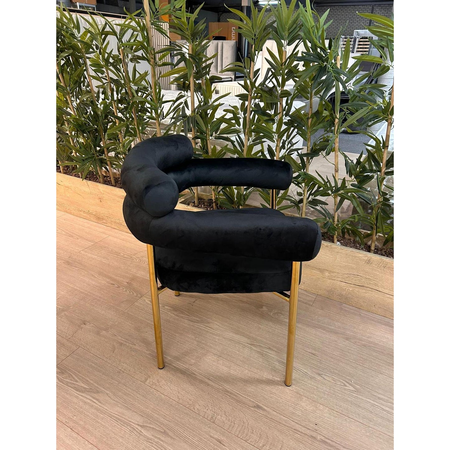 Eettafel stoel "Black/Gold Velvet"| Op=Op | Goedkoop!